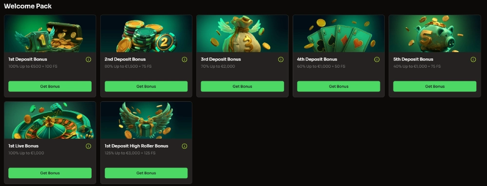 Welkomstaanbod met match en free spins